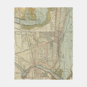 Cobertor De Velo Mapa de Vintage de Niagara Cai NY (1893)