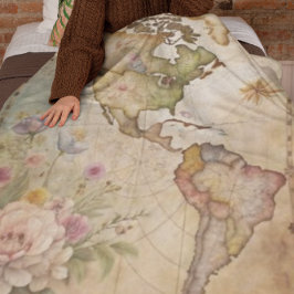 Cobertor De Velo Mapa de Vintagens Personalizado