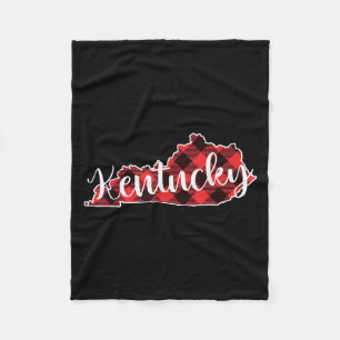 Cobertor De Velo Mapa do Estado de Kentucky Xadrez de Búfalo Natal 
