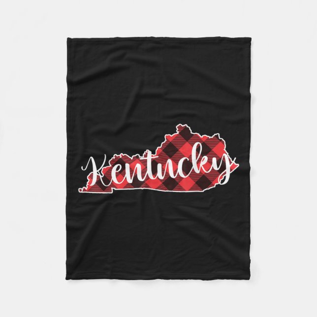 Cobertor De Velo Mapa do Estado de Kentucky Xadrez de Búfalo Natal  (Frente)