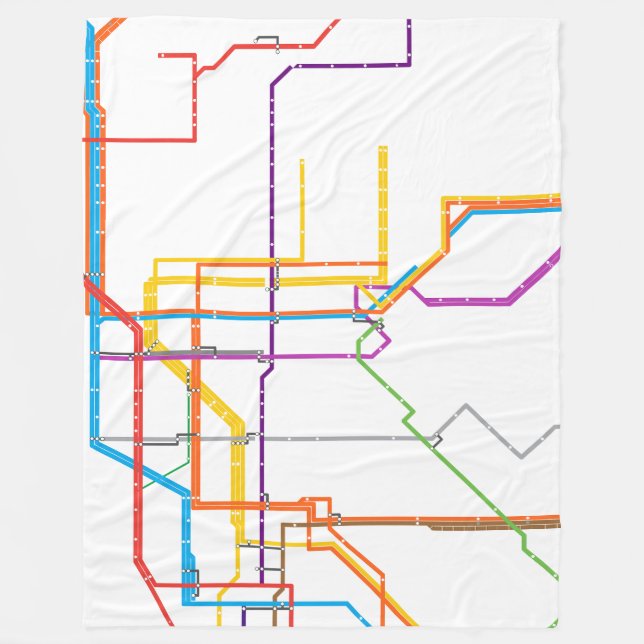 Cobertor De Velo Mapa do metrô da cidade (Frente)