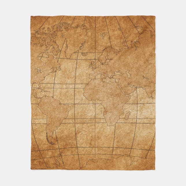Cobertor De Velo mapa do mundo (Frente)