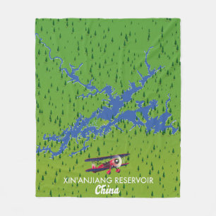 Cobertor De Velo Mapa do reservatório de Xin'anjiang na China
