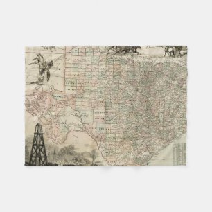 Cobertor De Velo Mapa do Texas com o County Borders