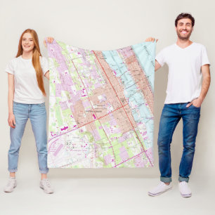 Cobertor De Velo Mapa do vintage de Daytona Beach Florida (1952)