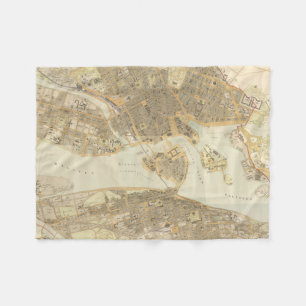 Cobertor De Velo Mapa do vintage de Éstocolmo (1899)