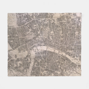Cobertor De Velo Mapa do vintage de Londres Inglaterra (1845)