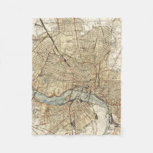 Cobertor De Velo Mapa do vintage de Richmond Virgínia (1934)