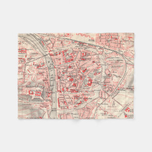 Cobertor De Velo Mapa do vintage de Wurzburg Alemanha (1905)