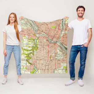 Cobertor De Velo Mapa do vintage de Youngstown Ohio (1951)