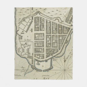 Cobertor De Velo Mapa do vintage do Lower Manhattan (1764)