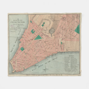 Cobertor De Velo Mapa do vintage do Lower Manhattan (1776)