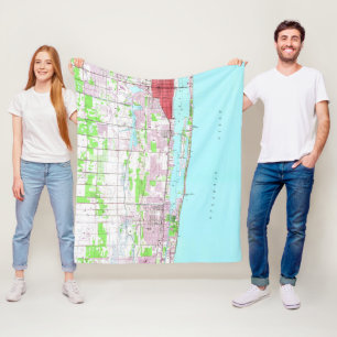 Cobertor De Velo Mapa do Vintage Lake Worth & Boynton Beach FL (194