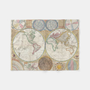 Cobertor De Velo Mapa dobro do hemisfério 1794
