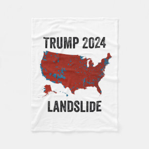 Cobertor De Velo Mapa Eleitoral Trump Landslide 2024 Funny Pro Trum