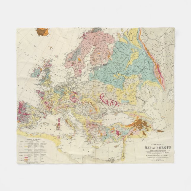 Cobertor De Velo Mapa Geological Europa (Frente (Horizontal))