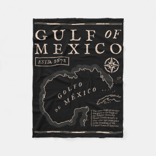 Cobertor De Velo Mapa Histórico Do Golfo Do México Em 1672