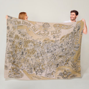 Cobertor De Velo Mapa pequeno dos EUA de senhora idosa (desenhos