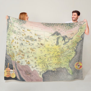Cobertor De Velo Mapa pictórico de América - esboços dos desenho
