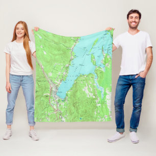 Cobertor De Velo Mapa Vintage do Lago George New York (1966)