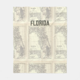 Cobertor De Velo Mapa Vintage na Flórida
