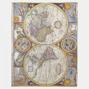 Cobertor De Velo Mapas antigos do mundo vintage incríveis Mapas ant