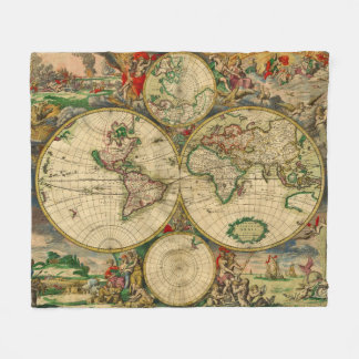 Cobertor De Velo Mapas antigos do mundo vintage Mapas antigos