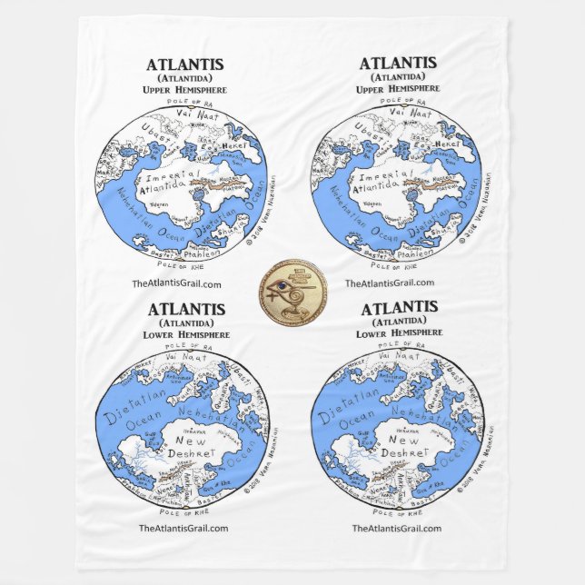 Cobertor De Velo Mapas de Atlântida - Fleece Blanket (Frente)