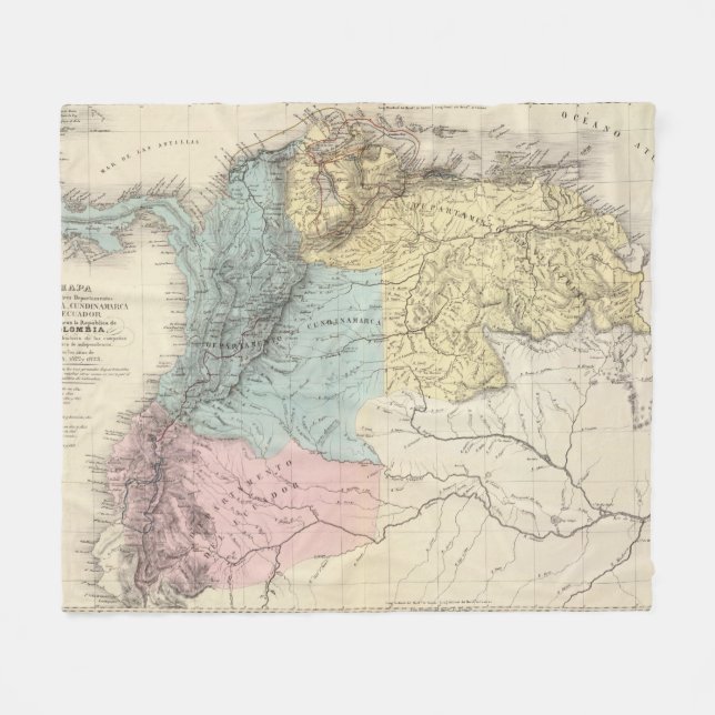 Cobertor De Velo Mapas militares históricos de Venezuela (Frente (Horizontal))