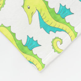 Cobertor De Velo Mar Azul Verde Cavalo Cavalo Oceânico Vida Marinha