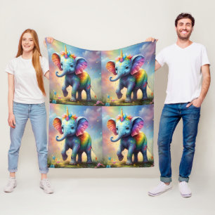 Cobertor De Velo Maravilhas Radiante: O Elefante Unicórnio Bebê Arc