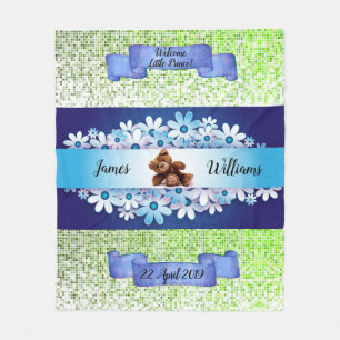 Cobertor De Velo Maravilhoso Urso Azul-Teddy Personalizado