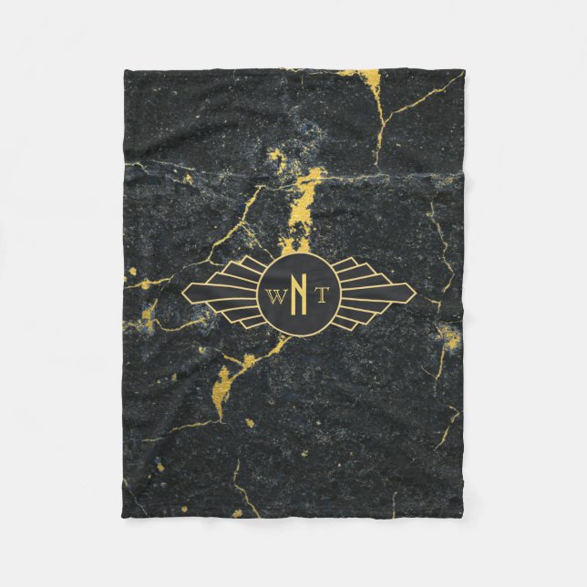 Cobertor De Velo Marble Preto - Três Letras - Decência de Arte Mono (Frente)