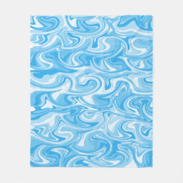 Cobertor De Velo Marble Swirl Texture - Blue Tones 