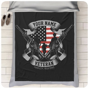Cobertor De Velo Marca Personalizada Americana Veterana Orgulhosa V