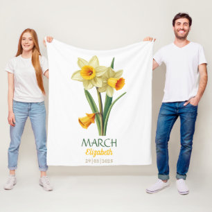 Cobertor De Velo Março Aniversário Daffodil Nascimento Flor Persona