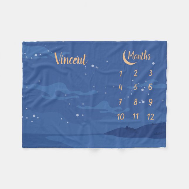 Cobertor De Velo Marco de Bebê Personalizado (Frente (Horizontal))