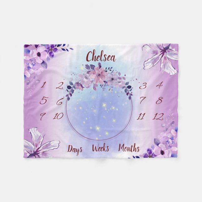 Cobertor De Velo Marco de Bebê Personalizado (Frente (Horizontal))