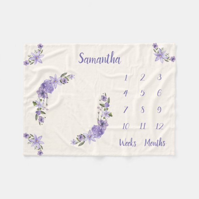 Cobertor De Velo Marco de Bebê Personalizado (Frente (Horizontal))