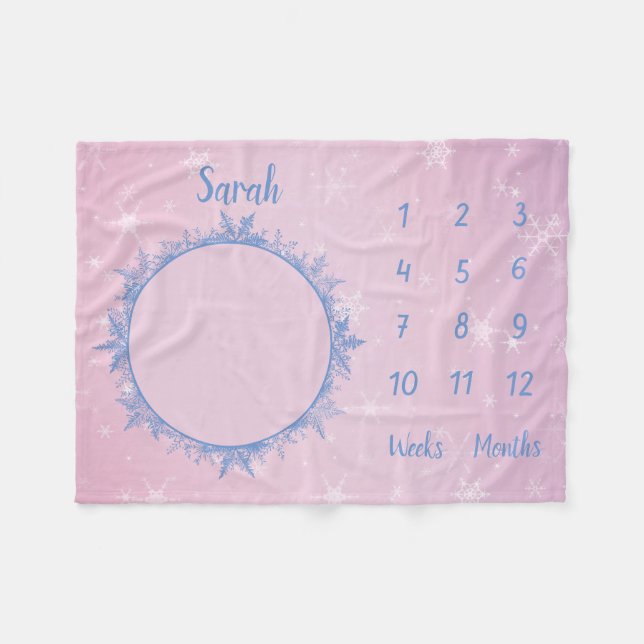 Cobertor De Velo Marco de Bebê Personalizado (Frente (Horizontal))