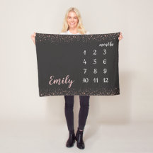 Marco Mensal da Rosa Dourada Confetti Baby Girl