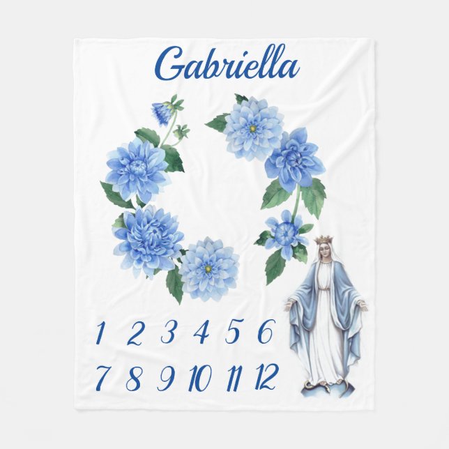 Cobertor De Velo Marco miliário abençoado católico do bebê da (Frente)