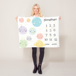 Cobertor De Velo Marco miliário bonito do bebê das estrelas dos