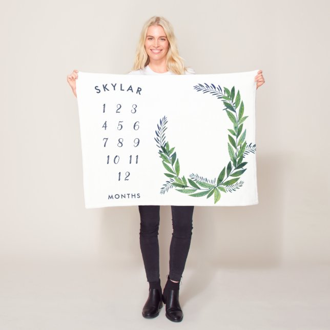 Cobertor De Velo Marco miliário mensal do bebê esmeralda das (In Situ)