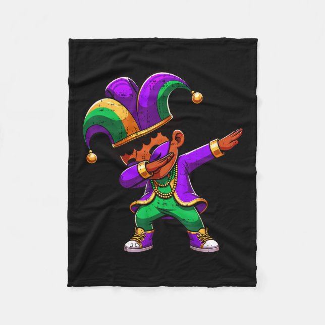 Cobertor De Velo Mardi Gras Black Boys Dabbing Funny Outfit Jester (Frente)