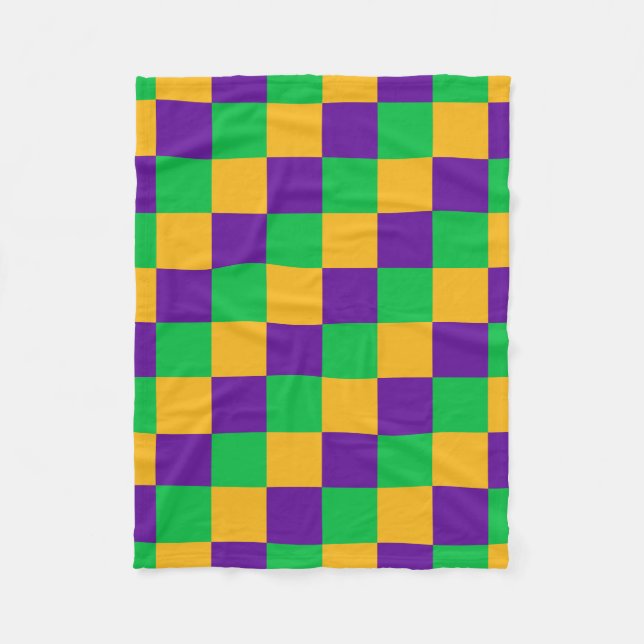 Cobertor De Velo Mardi Gras Checker Blanket (Frente)