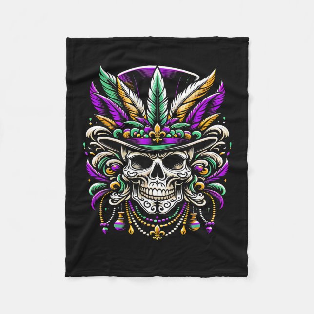 Cobertor De Velo Mardi Gras Costume Sugar Skull (Frente)