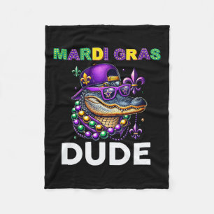 Cobertor De Velo Mardi Gras Dude Alligator Mardigator Crocodile Kid