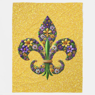 Cobertor De Velo Mardi Gras floral flor de lis
