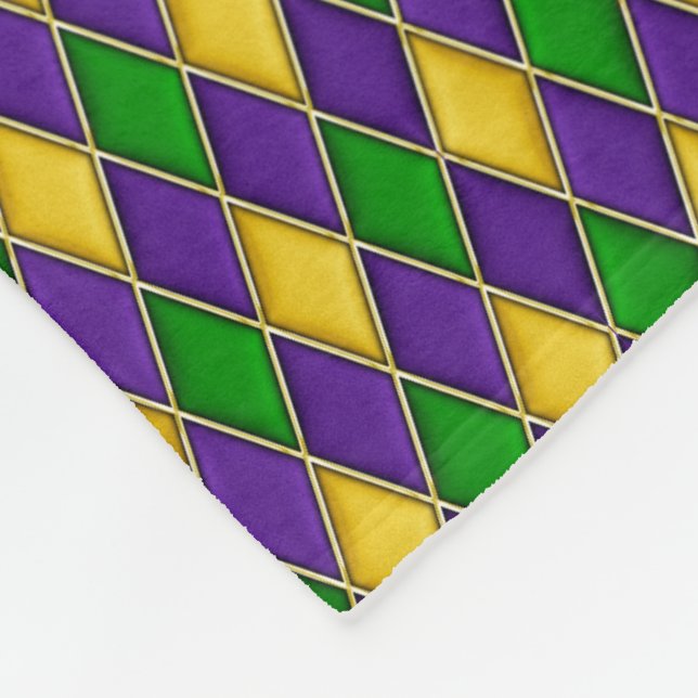 Cobertor De Velo Mardi Gras Harlequin Diamond Pattern (Quina)